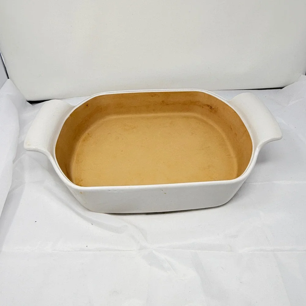 Pampered Chef Family Heritage Stoneware Rectangular Baker White 5144 USA 12x10.5